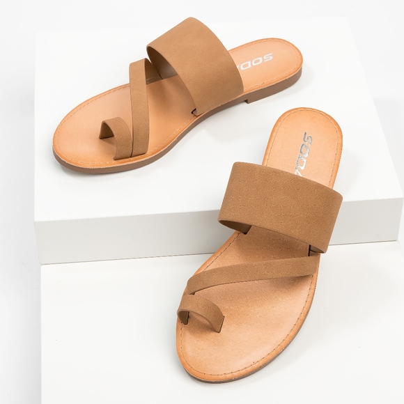 SunnyMia Shoes - 👠 Sale Tan Toe Ring Sandals - Joan